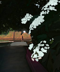 6 heures du matin. Matinée pluvieuse et joggeur. Prospect park west (art numérique) - Evan Sklar