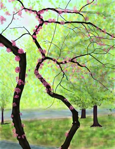 Arbre en fleurs, Brooklyn (art numérique) - Evan Sklar