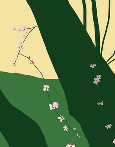 Cherry Blossoms, 2015 (dessiné à la main sur un iPad avec un crayon Apple) - Evan Sklar