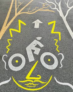 Cycliste et signalisation, vers 2020-24 (art numérique) - Evan Sklar