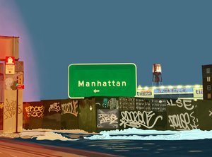 Hamilton Avenue Exit, Brooklyn (art numérique) - Evan Sklar