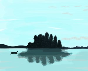Lake In Maine, 2015 (dessiné à la main sur un iPad avec un crayon Apple)