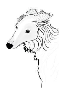 Dessin au trait du Windhound de Silken (art numérique) - Evan Sklar