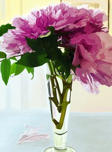 Pivoines magenta dans un vase (art numérique) - Evan Sklar