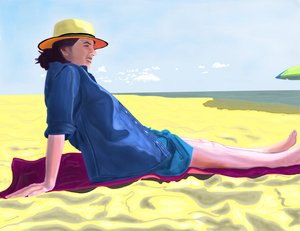 Michelle à Rockaway Beach, Brooklyn (art numérique)