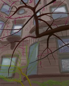 Prospect Parek West et Fifth Street, Brooklyn, 2017 (dessiné à la main sur un iPad avec un crayon Apple). - Evan Sklar