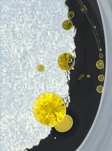 Cuisson du riz dans une marmite avec des gouttes d
