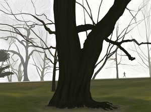 Arbre et joggeur. Tôt le matin. Prospect park (art numérique) - Evan Sklar