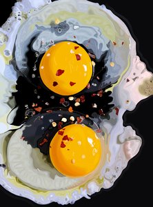 Deux oeufs frits sur une poêle, Brooklyn (art numérique) - Evan Sklar