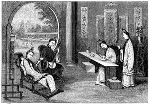 Scène domestique, dames à leurs occupations habituelles, 1847