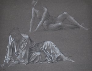 Double étude pour Earthbound - figure féminine allongée, 1897
