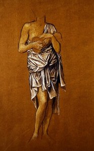 Suppliante féminine gauchère sur un quai / St Christin - Evelyn De Morgan