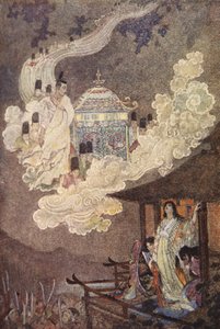 Le peuple de la Lune demande la Dame Kaguya, illustration de 