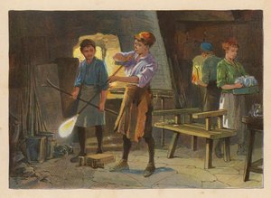 Petits travailleurs : soufflage de verre - Evelyn Stuart Hardy