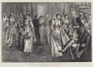 Le Salon de la Reine, Palais de Buckingham, Scène dans le Salon Vert après la Présentation - Everard Hopkins