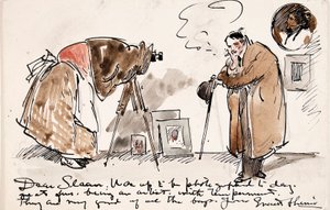 Caricature de Shinn photographié par Gertrude Käsebier - Everett Shinn