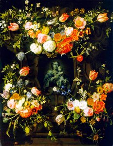 Madonna entourée de fleurs, 1662