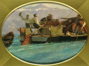 Bateau à bagages sur le lac Léman