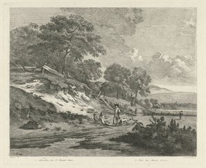 Paysage de dunes avec chasseurs au repos - F.W. Musculus