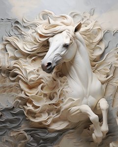 Cheval Abstrait Peinture Renaissance, Style Michel-Ange, Décoration Moderne, Impressions Murales - F. Abderrahim