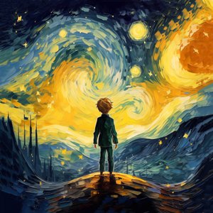 Peintures abstraites, le conte de fées Le Petit Prince - F. Abderrahim