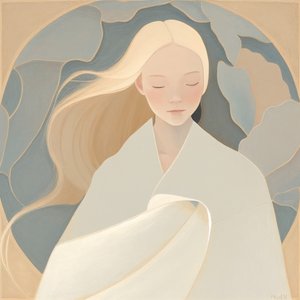 Peinture de fille blonde