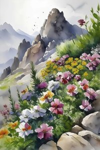 Fleurs au sommet de la montagne