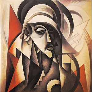 Design abstrait du Portugal dans un style cubiste figuratif