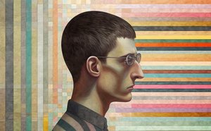Homme intellectuel inspiré par Giorgio de Chirico, portrait surréaliste - F. Abderrahim