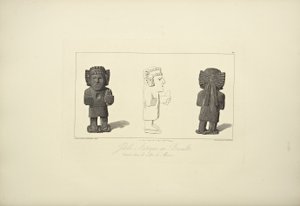 Idoles aztèques en basalte, illustration de 