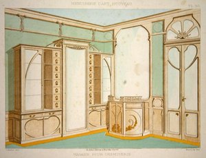 Design intérieur pour une boutique de tailleur de chemises, illustration de 