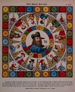Jeu de Schwarzer Peter, ou Black Peter, feuille publiée par Ackermann, Wissembourg - F. C. Wentzel