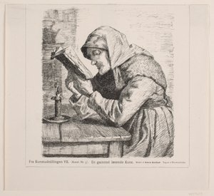 Une vieille femme lisant