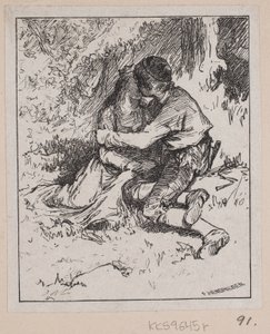Illustration pour "Gjæte Kongens Harer" - F. Hendriksen