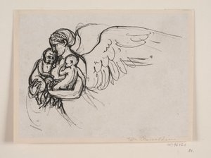 Esquisse pour le relief de Thorvaldsen, "La Nuit"