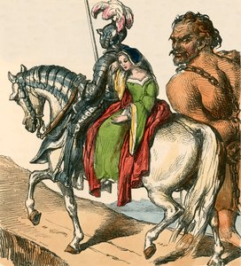 Sir Bevis et Josyan menant Ascapart - F. Tayler
