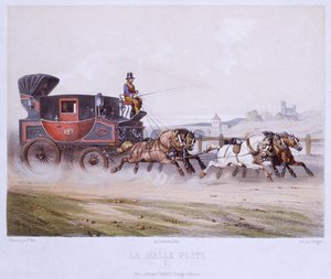 La diligence, gravée par Charles Bargue (1826-83) - F. after Fort