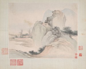 Paysages peints pour Yuweng, daté de 1673 - Fan Qi