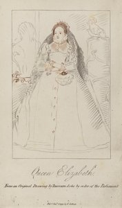 Reine Élisabeth I (gravure en couleur)