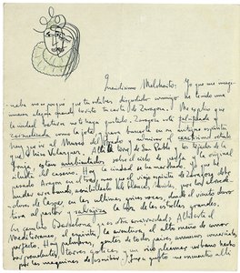 Lettre autographe à Melchor Fernandez Alamgro, Grenade, fin janvier 1926