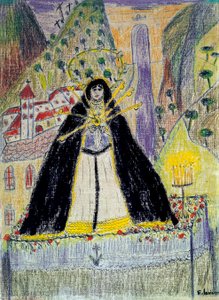 Dessin pour "La Vierge aux sept poignards" (Virgen de los siete dolores)