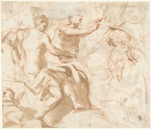 Angelica et Medoro gravant leurs noms dans un arbre - Federico Panza