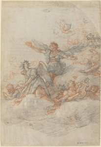 Anges et putti dans les nuages - Federico Zuccaro