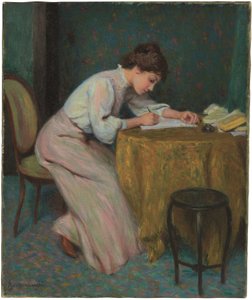 Jeune fille écrivant - Federigo Zandomeneghi
