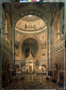 Vue intérieure de la cathédrale du Christ Sauveur de Moscou - Fedor Andreevich Klages
