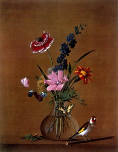 Bouquet de fleurs avec un papillon - Fedor Petrovich Tolstoy