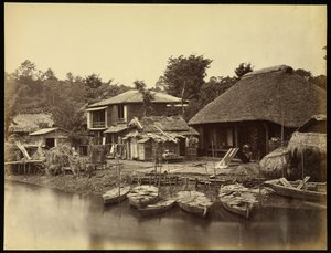 Cottage japonais sur le ruisseau Yokohama - Felice Beato