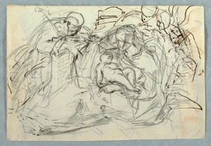 Dessin, Sainte Famille, 1800-1825 - Felice Giani