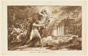 Dessin, Iris encourage Priam à réclamer le corps d
