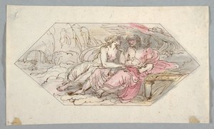 Dessin, Jupiter console une déesse implorante, probablement Vénus, 1796-98 - Felice Giani